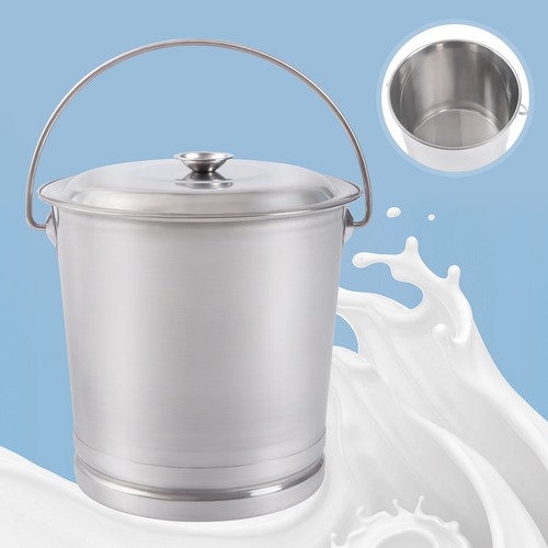 Stainless steel milk pail - stainless,